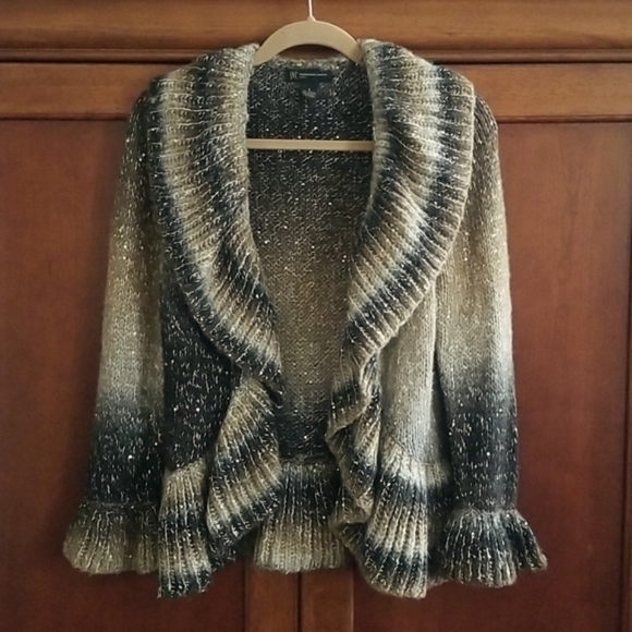 INC International Concepts Petite Open Cardigan Brown/Tan/Gray - Size Sm… - Picture 3 of 12